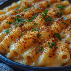 To create this luscious macaroni and cheese, you will need the following ingredients: