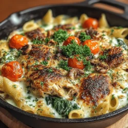 Pasta bakes have long held a special place in the hearts and homes of families around the world. Their warm, comforting nature makes them a go-to choice for cozy dinners and gatherings alike. The creamy chicken and garlic herb pasta bake stands out in this beloved category, blending the rich flavors of chicken, herbs, and cheese with the satisfying texture of pasta. This dish not only warms the soul but also offers a delightful experience for the palate, making it an ideal choice for both casual family meals and festive occasions.