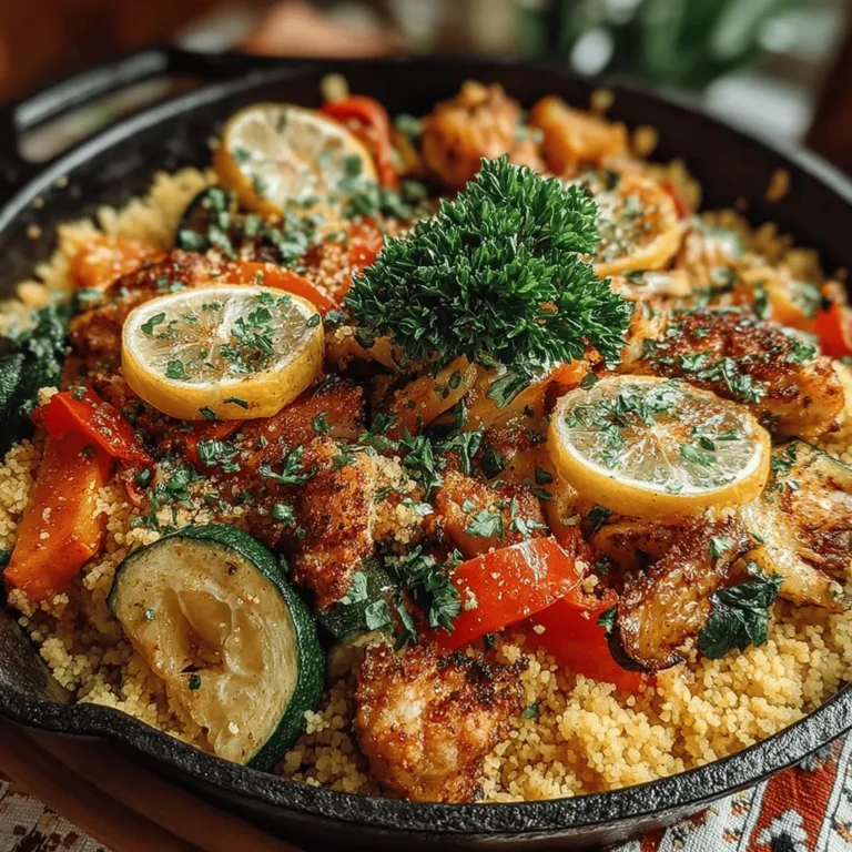 When it comes to preparing a satisfying meal that bursts with flavor and is easy to make, the Zesty Lemon Herb Couscous & Chicken Skillet stands out as a perfect choice. This one-pan dish combines tender chicken breast with fluffy couscous, vibrant vegetables, and a medley of herbs and spices that create a delightful harmony of taste and nutrition. Whether you're looking to whip up a quick weeknight dinner or impress guests with a flavorful gourmet meal, this recipe checks all the boxes.