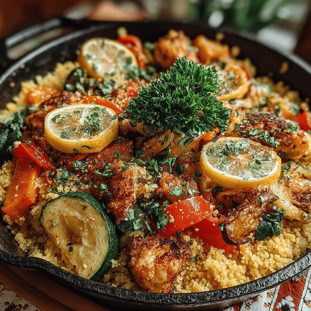 When it comes to preparing a satisfying meal that bursts with flavor and is easy to make, the Zesty Lemon Herb Couscous & Chicken Skillet stands out as a perfect choice. This one-pan dish combines tender chicken breast with fluffy couscous, vibrant vegetables, and a medley of herbs and spices that create a delightful harmony of taste and nutrition. Whether you're looking to whip up a quick weeknight dinner or impress guests with a flavorful gourmet meal, this recipe checks all the boxes.