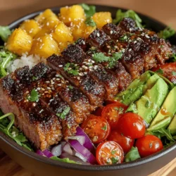 Prepare to embark on a culinary journey with the Tropical Beef & Pineapple Fusion Salad Bowl, a dish that perfectly blends vibrant flavors and textures, making it an ideal choice for any occasion. This salad offers a unique combination of savory beef, sweet pineapple, and fresh greens, all drizzled with a zesty dressing that elevates the entire experience. Not only is this dish a feast for the senses, but it also provides numerous health benefits by incorporating a variety of fruits and vegetables, ensuring you enjoy a meal that is as nutritious as it is delicious.