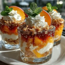 The star ingredient of our chilled peach parfaits is, without a doubt, the fresh peaches. Selecting the perfect peach is crucial to achieving the best flavor and texture in your parfait. Look for peaches that are slightly soft to the touch, with a fragrant aroma and a vibrant, unblemished skin. Ripe peaches will yield to gentle pressure, indicating they are ready to be enjoyed. If you happen to pick peaches that are not quite ripe, simply leave them at room temperature for a few days until they soften.