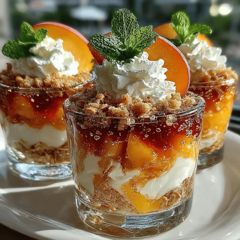 The star ingredient of our chilled peach parfaits is, without a doubt, the fresh peaches. Selecting the perfect peach is crucial to achieving the best flavor and texture in your parfait. Look for peaches that are slightly soft to the touch, with a fragrant aroma and a vibrant, unblemished skin. Ripe peaches will yield to gentle pressure, indicating they are ready to be enjoyed. If you happen to pick peaches that are not quite ripe, simply leave them at room temperature for a few days until they soften.