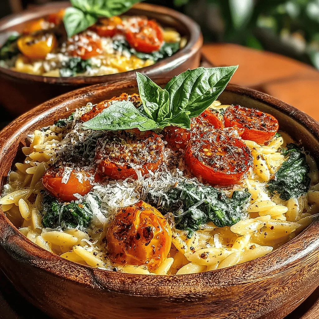 Step into the world of comforting, rich flavors with Roasted Garlic and Parmesan Orzo Bowls—an exquisite dish that beautifully marries the creamy texture of orzo pasta with the aromatic essence of roasted garlic and the vibrant freshness of vegetables. This recipe transcends the ordinary, creating a symphony of tastes and textures that can delight both the palate and the senses. Whether you're looking for a quick weeknight dinner or an impressive dish for a special occasion, these orzo bowls promise to be a hit, captivating family and friends alike.