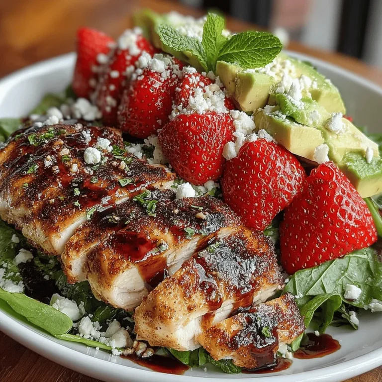 When it comes to salads, incorporating fruits can elevate the dish from ordinary to extraordinary. In the Strawberry & Chicken Salad Bowl Delight, strawberries are not just a vibrant garnish; they bring a burst of sweetness that perfectly balances the savory elements of chicken and greens. Additionally, avocados add creaminess and healthy fats, making them a fantastic partner for strawberries.