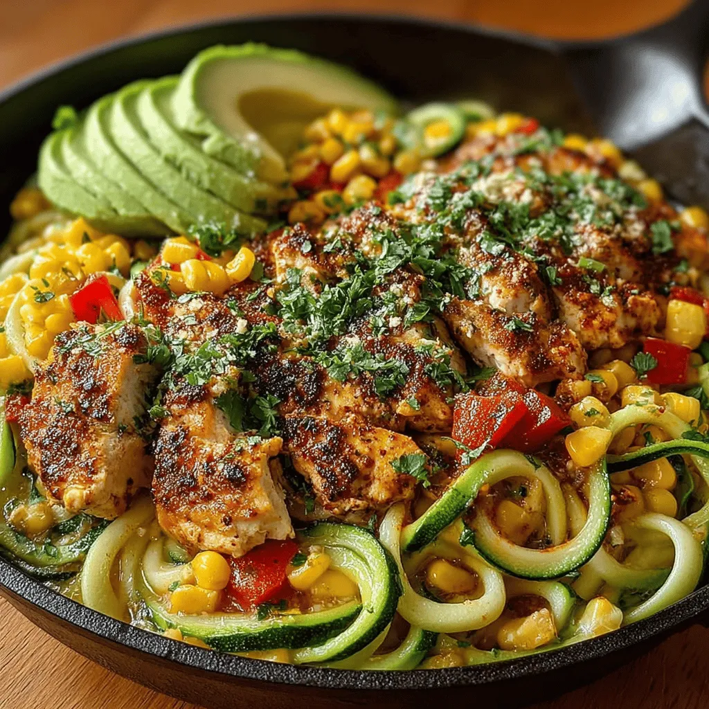There's something undeniably special about a dish that combines comforting flavors with a healthy twist, and my Spicy Southwest Chicken Zoodle Skillet does just that. The journey into the world of zoodles—zucchini noodles—began for me on a sunlit summer afternoon. With the warmth of the sun streaming through my kitchen window, I was eager to create a meal that was both light and satisfying. As I spiralized my first zucchini, an exhilarating wave of anticipation washed over me; I was about to transform my approach to pasta forever.