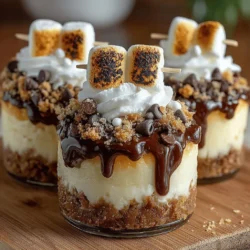 S’mores have long been a cherished treat, evoking memories of warm nights spent around the campfire, roasting marshmallows until they are perfectly golden brown and squishing them between two graham crackers with a piece of chocolate. This nostalgic dessert has become a symbol of summer adventures and cozy gatherings. However, in the realm of desserts, it’s time to elevate this classic campfire favorite to a new level with S’mores Cheesecake Jars.