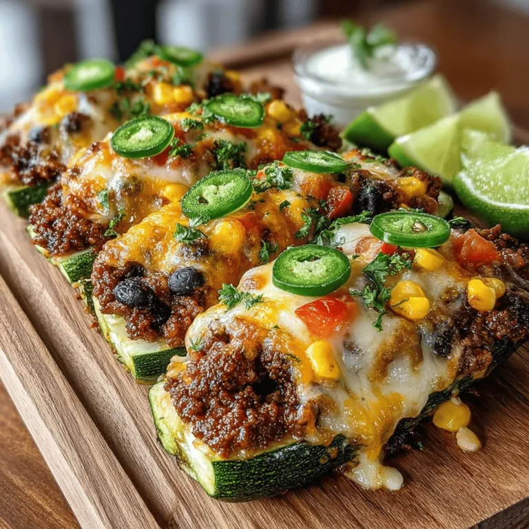If you’re looking for a delightful dish that combines the comforting flavors of tacos with the healthful benefits of vegetables, look no further than Zesty Taco Zucchini Boats. This recipe offers a perfect balance of savory tastes and nutritious ingredients, making it a standout choice for both busy weeknights and casual gatherings. Imagine hollowed-out zucchini filled with a delicious mixture of seasoned meat, beans, corn, and cheese, all baked to perfection—this dish is sure to satisfy your cravings while keeping it light.