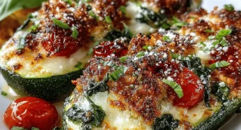 Mini Zucchini Parmesan Skillet Boats Recipe