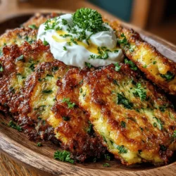 Crispy zucchini fritters are more than just a delightful dish; they represent a harmonious blend of flavor, texture, and nutrition. These fritters are versatile enough to serve as appetizers at a gathering, a light snack during the day, or even a quick meal option for those busy evenings. Their golden, crispy exterior gives way to a tender interior infused with the subtle taste of zucchini, making them a favorite among both adults and children alike.
