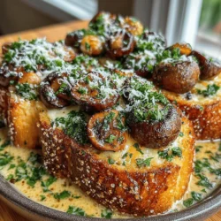 Creamy Garlic Mushroom Toast is a delightful dish that brings together earthy flavors and rich textures, making it a favorite across various dining occasions. Whether served as an appetizer, a sumptuous brunch, or a light meal, this toast is sure to impress any guest or satisfy a craving for comfort food. The creamy, garlicky mushroom topping atop crusty bread creates a harmonious blend that is both indulgent and satisfying.