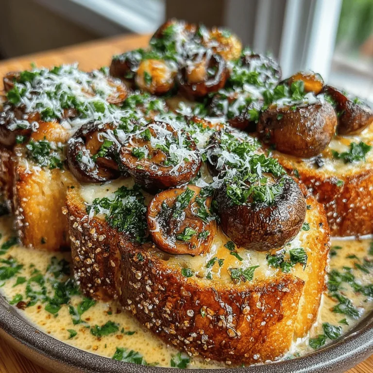 Creamy Garlic Mushroom Toast is a delightful dish that brings together earthy flavors and rich textures, making it a favorite across various dining occasions. Whether served as an appetizer, a sumptuous brunch, or a light meal, this toast is sure to impress any guest or satisfy a craving for comfort food. The creamy, garlicky mushroom topping atop crusty bread creates a harmonious blend that is both indulgent and satisfying.