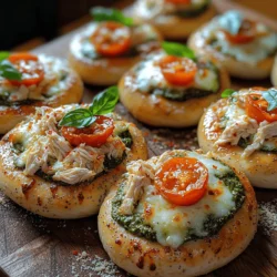 One of the best aspects of mini chicken pesto pizza bagels is their versatility. This recipe serves as a fantastic base for culinary creativity, allowing you to customize the chicken pesto filling to suit your tastes or dietary preferences. Here are some suggestions for variations that you can explore: