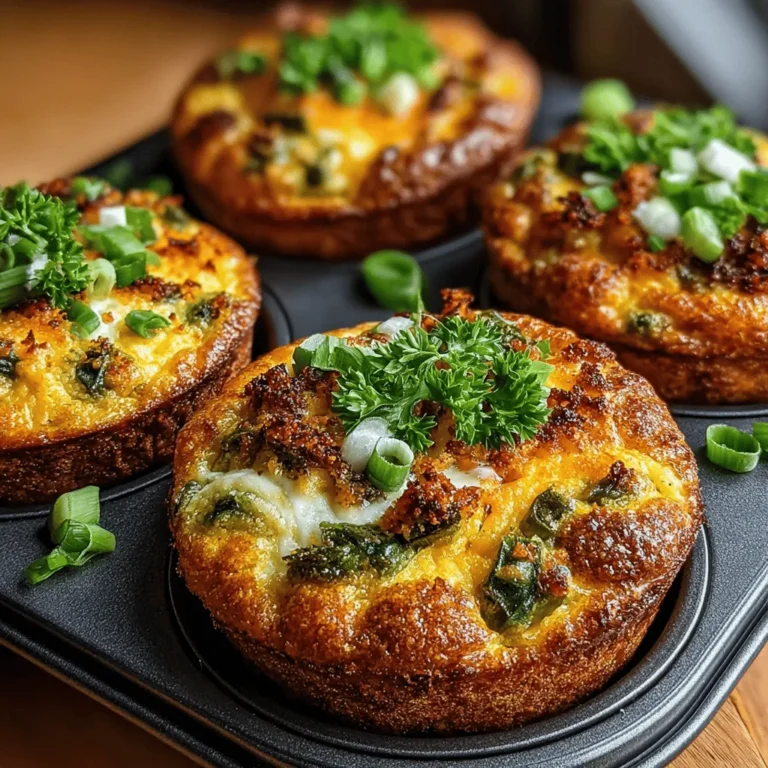 Hatch Chili & Cheddar Egg Muffins are a delightful fusion of flavors that transform a typical breakfast into a gourmet experience. These muffins serve as a versatile option, perfect for breakfast, snacks, or even light lunches. The star of this dish, Hatch green chilies, brings a distinct flavor that is both mildly spicy and richly savory. Their unique taste profile makes them a sought-after ingredient in a variety of cuisines, particularly in Southwestern cooking, where their vibrant flavor can elevate everything from salsas to casseroles.