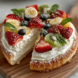 In recent years, fruity dessert pizzas have emerged as a delightful culinary trend that combines the beloved elements of traditional pizza with the refreshing flavors of fresh fruits. This innovative dessert allows for a playful twist on classic recipes, making it a favorite among both children and adults. Fruity Delight Pizza stands out with its vibrant colors, deliciously sweet toppings, and the perfect balance of flavors, making it an excellent choice for summer gatherings, birthday parties, or simply as a sweet treat to enjoy at home.