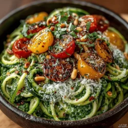 Zesty Pesto Zoodles offer a refreshing and nutritious twist on traditional pasta dishes, making them an ideal choice for health-conscious individuals seeking a delicious alternative. This dish features "zoodles," or zucchini noodles, which have surged in popularity among those looking to cut carbs without sacrificing flavor. Combining the vibrant taste of fresh basil pesto with the lightness of zucchini creates a satisfying meal that is both wholesome and versatile.