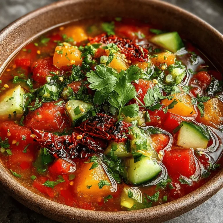 In the realm of chilled soups, few dishes evoke the spirit of summer quite like gazpacho. Originating from the sun-drenched landscapes of Spain, this refreshing soup has become a summertime staple around the world. Gazpacho is celebrated not just for its cooling qualities, but also for its vibrant flavors and colorful presentation. However, this Spicy & Sweet Hatch Chili Gazpacho elevates the traditional recipe to new heights by incorporating roasted Hatch chilies. These unique peppers provide a delightful balance of heat and sweetness, making them the perfect addition to a summer feast.
