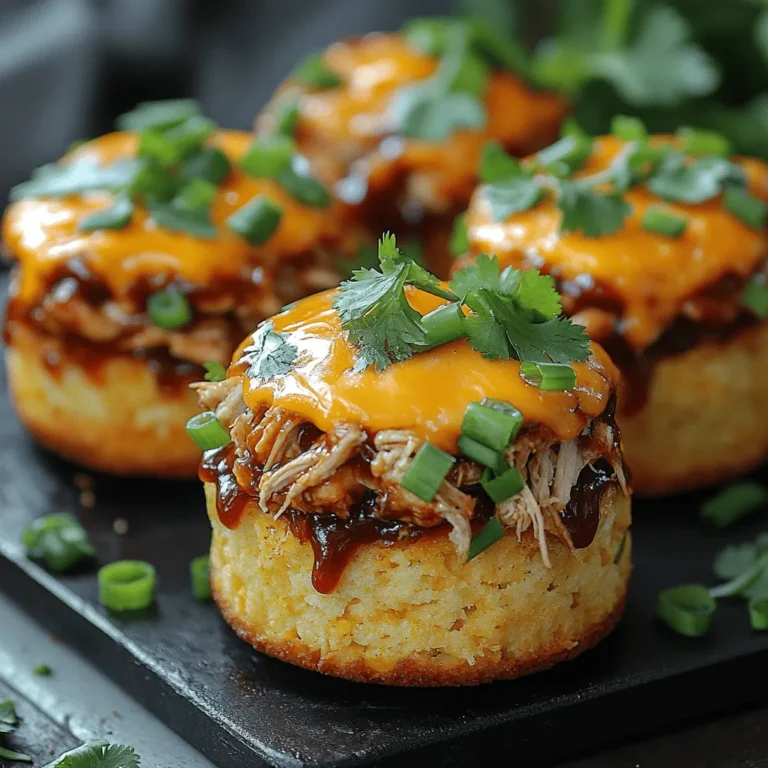 In the realm of savory comfort food, few dishes can rival the deliciousness of BBQ pulled chicken paired with cornbread. The combination of tender, flavorful chicken enveloped in a rich BBQ sauce, all nestled between fluffy, slightly sweet cornbread, creates a culinary experience that is both satisfying and memorable. This recipe for Mini BBQ Pulled Chicken Cornbread Stacks offers a delightful twist on traditional BBQ fare, making it a perfect choice for gatherings or a cozy family dinner.