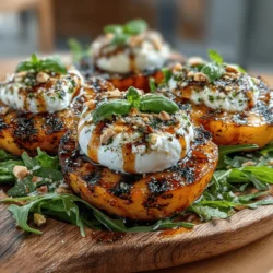 As summer’s warmth envelops us, it brings with it a bounty of fresh produce, vibrant flavors, and the perfect opportunity to create refreshing dishes that celebrate the season. One such dish that embodies the essence of summer is the Grilled Peach and Burrata Salad with Honey Drizzle. This salad is a harmonious blend of sweet, savory, and tangy elements that not only tantalizes the taste buds but also offers a visually stunning presentation, making it an ideal centerpiece for any seasonal gathering.