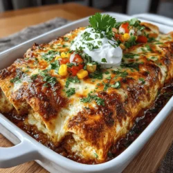 Enchiladas are a beloved staple in Mexican cuisine, known for their comforting layers of flavor and warmth. The Cheesy Delight Baked Chicken & Veggie Enchiladas are no exception, combining tender chicken, vibrant vegetables, and a gooey cheese topping that is sure to please even the pickiest of eaters. This dish has become a favorite not only for its rich taste but also for its versatility and nutritional benefits. Whether you’re looking for a quick weeknight dinner, a family-friendly meal, or something to impress guests, these enchiladas fit the bill perfectly.